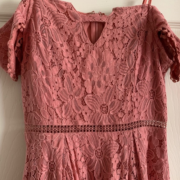 Francesca’s Collection Floral Pink Off Shoulder With Strap Dress Size sm… - Picture 13 of 17
